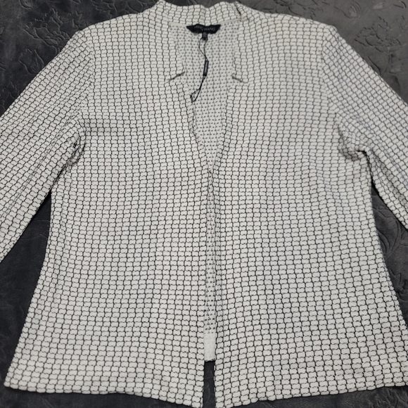 Ming Wang Knit Blazer Jacket Cardigan Women's Size XL NWOT Black/White - Picture 6 of 16